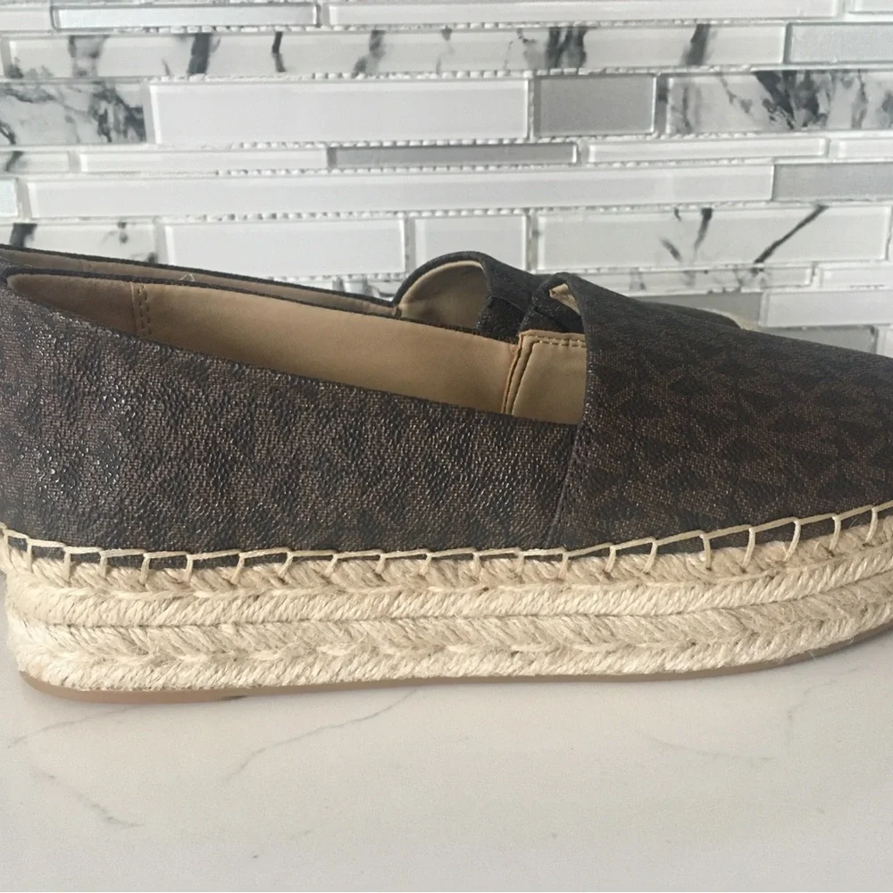 Michael Kors Espadrille Slip-On Flats in Dark Brown